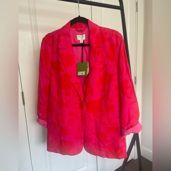 Kate Spade x Target Pink & Red Blazer Lightweight Oversized - NWT L - Picture 1 of 5